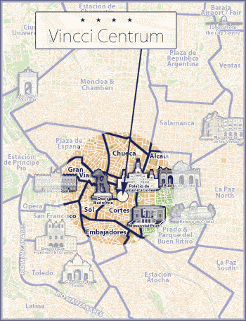 Hotels Madrid, Mappa